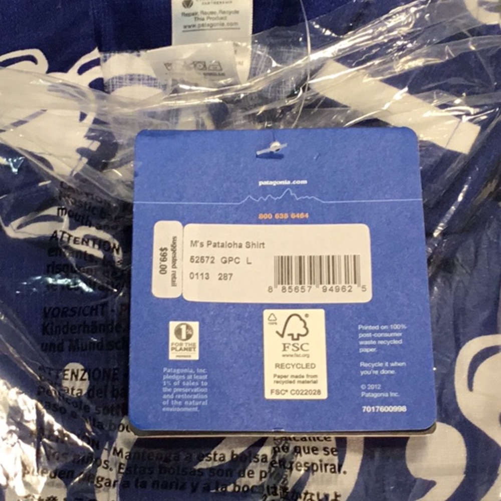 Patagonia Blue and White Vintage Pataloha Print Shirt - Picture 2 of 3